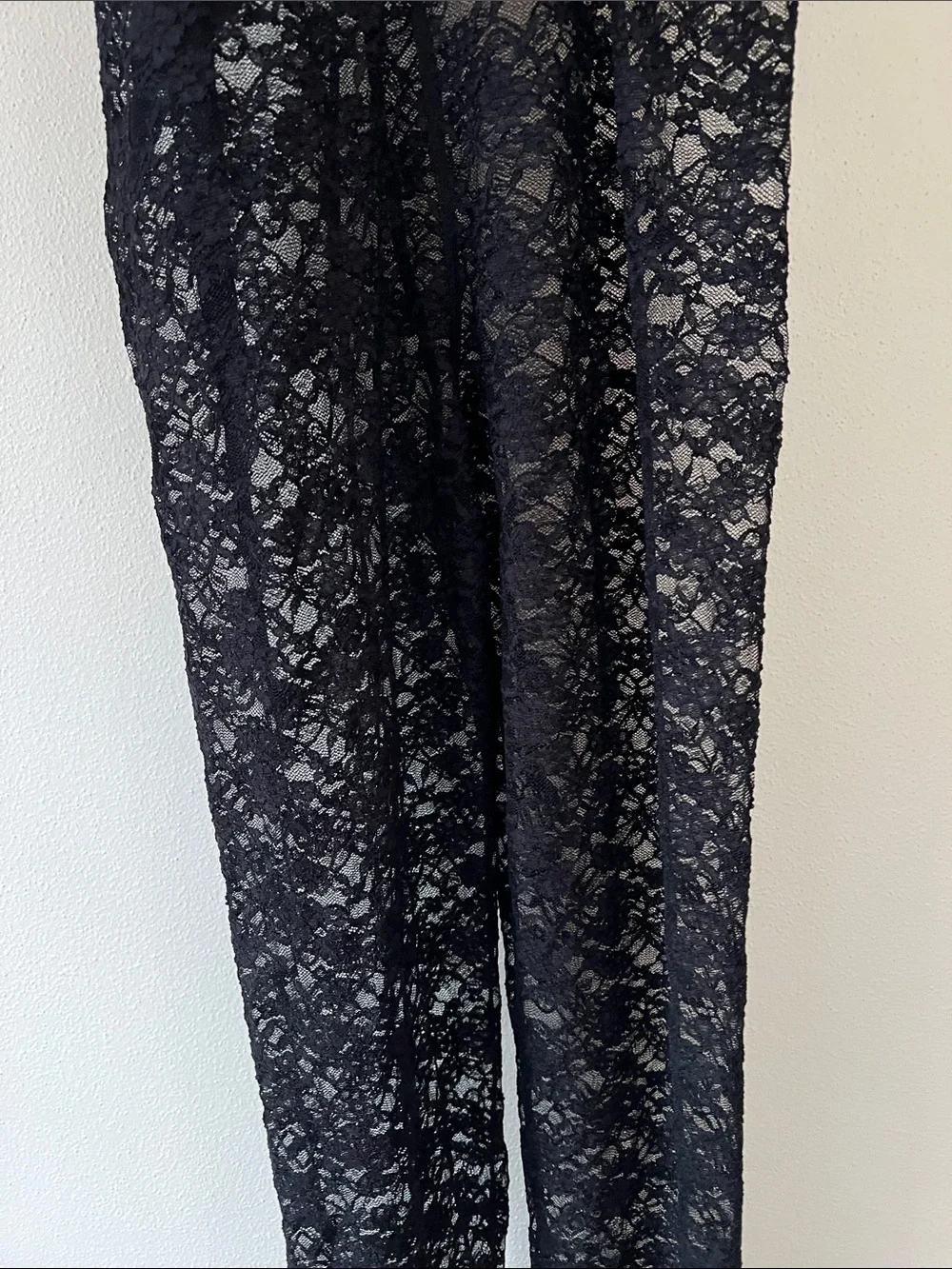 NWOT Free People sheer black lace footless tights leggings